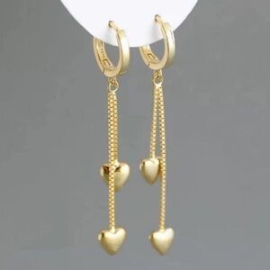 COPY - Gold Heart Dangle Tassel Huggie Hoop Earrings

Brand New